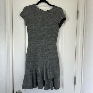 Slate and Willow Tweed Ruffle Hem Dress